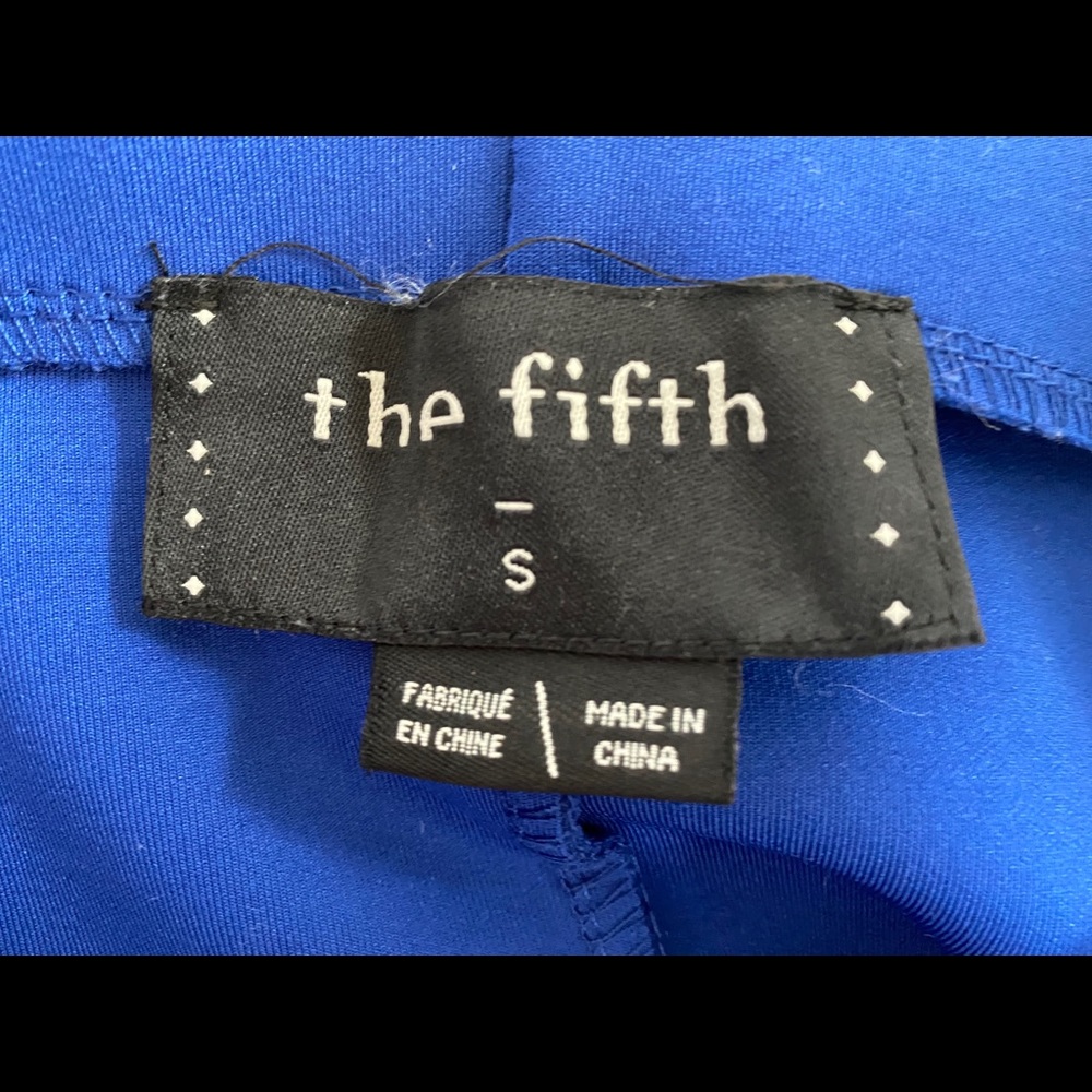 Bright Blue Midi Skirt with Side Slits S - Picture 6 of 9